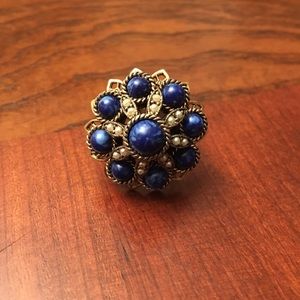 Blue Pearl Starburst Ring